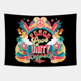 PEACE LOVE UNITY RESPECT - Vintage Steez Tapestry