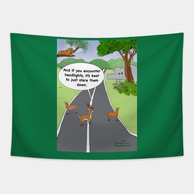 Deer Lessons Tapestry by Enormously Funny Cartoons