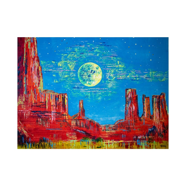 Monument Valley. Neon moon by NataliaShchip