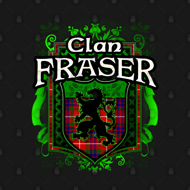 Discover Clan Fraser Tartan Lion - Scottish Tartan - T-Shirt