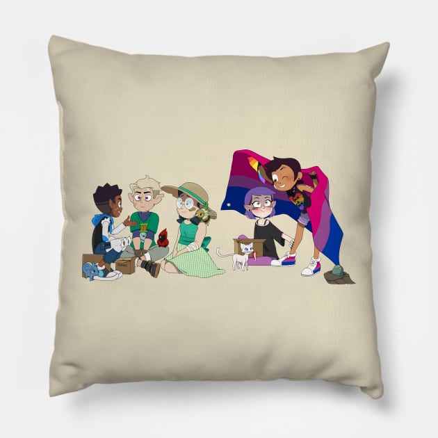 Pride in the Human Realm Pillow by NerdsDoingNerdyThings