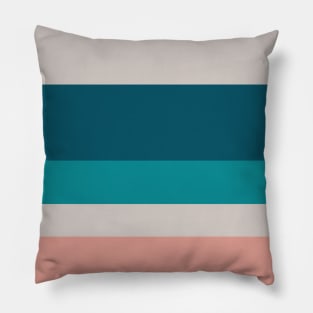 A supreme farrago of Rouge, Pastel Pink, Silver, Dark Cyan and Philippine Indigo stripes. Pillow