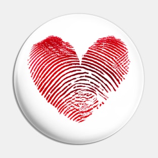 Fingerprint Heart Pin