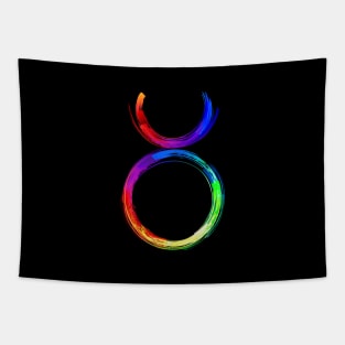 Zodiac sign Taurus luminescent paint Tapestry