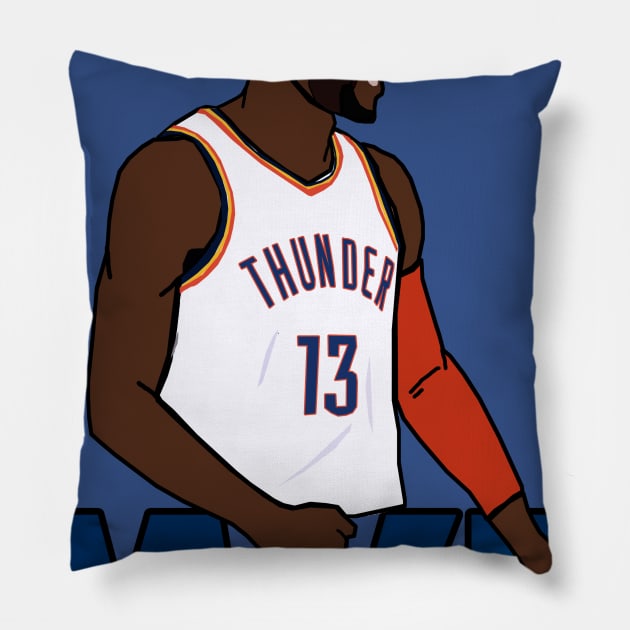 Paul George MVP - NBA Oklahoma City Thunder Pillow by xavierjfong