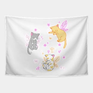 fairy kitties (pink/white/orange) Tapestry