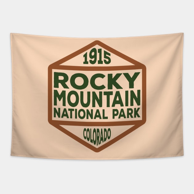 Rocky Mountain National Park badge Tapestry by nylebuss