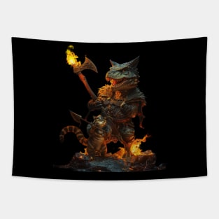 Cat Dinosaur Quest Tapestry