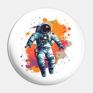 Colorful Astronaut in Space #2 Pin