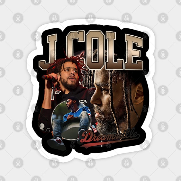 Hip Hop Retro J Cole Album Art Magnet by Planet of Tees