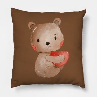 Cute Valentines Day Teddy Bear Pillow