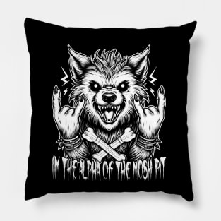 Metalhead Werewolf: Alpha of The Mosh Pit Pillow