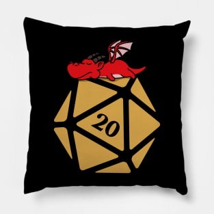 Sleeping Dragon in D20 Polyhedral Dice Pillow
