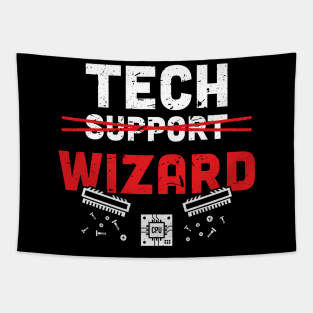 Tech Support Wizard Helpdesk Men Computer Technician Tapestry