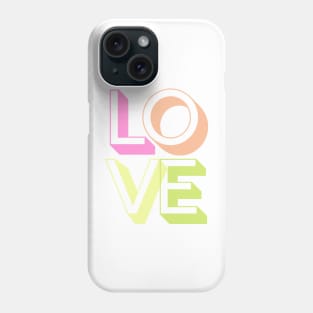 LOVE Pastel Rainbow Phone Case