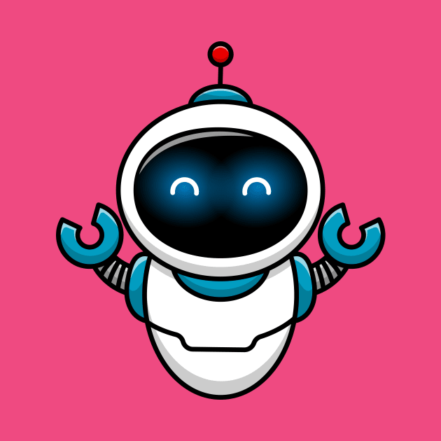 Cute Robot Cartoon Vector Icon Illustration by Catalyst Labs