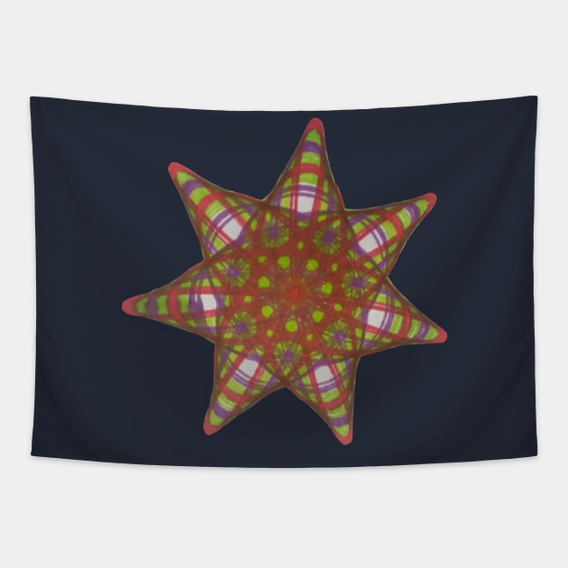 Spirograph Bright Star Pattern Tapestry by Travelling_Alle