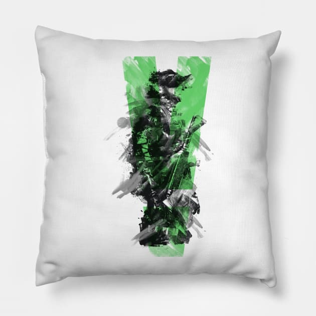 MGS5 (Green) Pillow by Joe Hickson