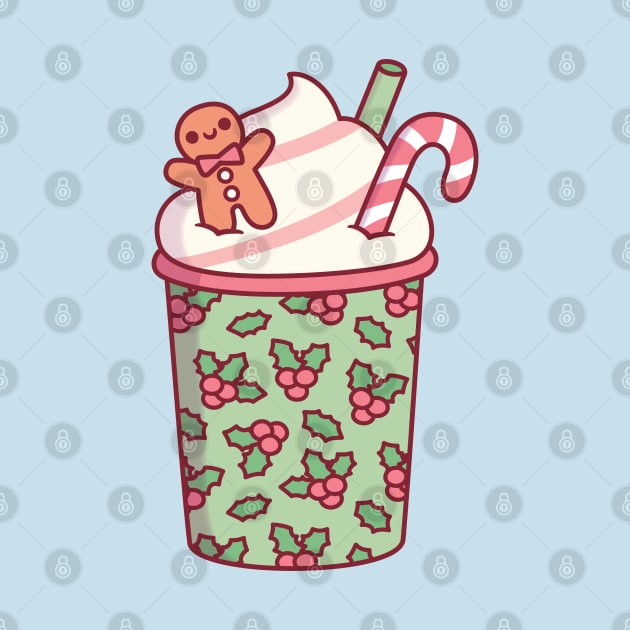 Cute Christmas Coffee Drink Gingerbread Man And Candy Cane by rustydoodle