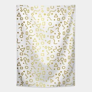 White Mod Shapes Tapestry