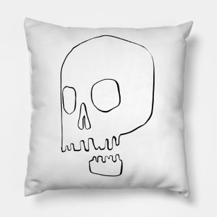 Hand-drawn Black Skull Pillow