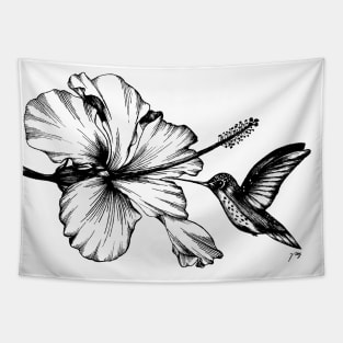 Hummingbird & Hibiscus II Tapestry