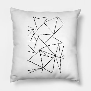 Abstract Dotted Lines Black on White Pillow