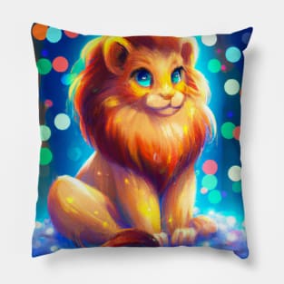 Cute Lion Drawing Pillow