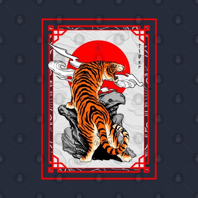 Japanese Sunrise Tiger by Creatura
