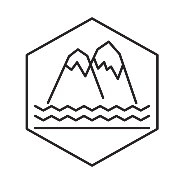 Minimalist Mountains and waves by The Smudge