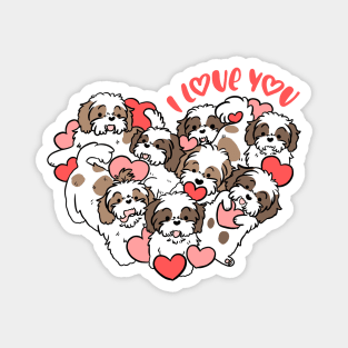 I love you cute valentines day gift for shih tzu lovers Magnet