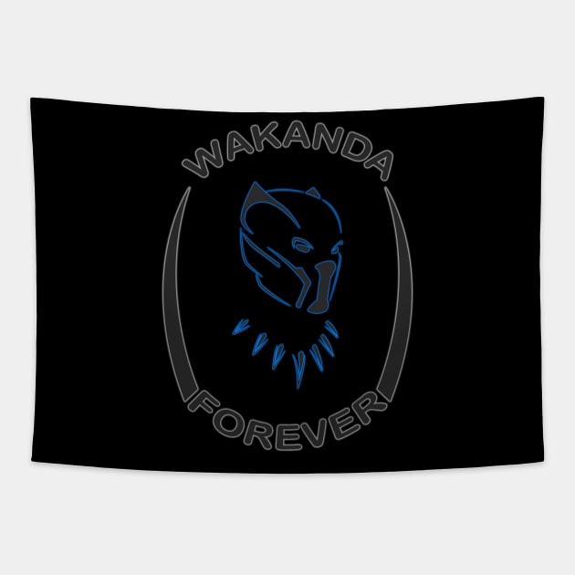 Black Panther - Wakanda Forever Tapestry by SanTees