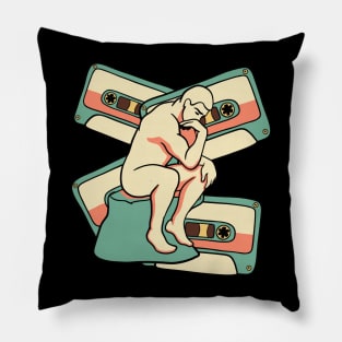 Rodins Thinker In Vintage Colors Pillow