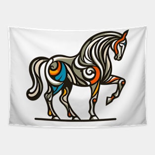 Horse illustration. Illustration of a horse in cubism style Tapestry