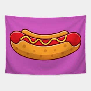 Hotdog Cartoon Vector Icon Illustration (9) Tapestry