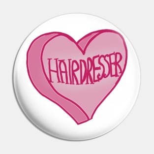 Cute Pink Love Heart Hairstylist Pin