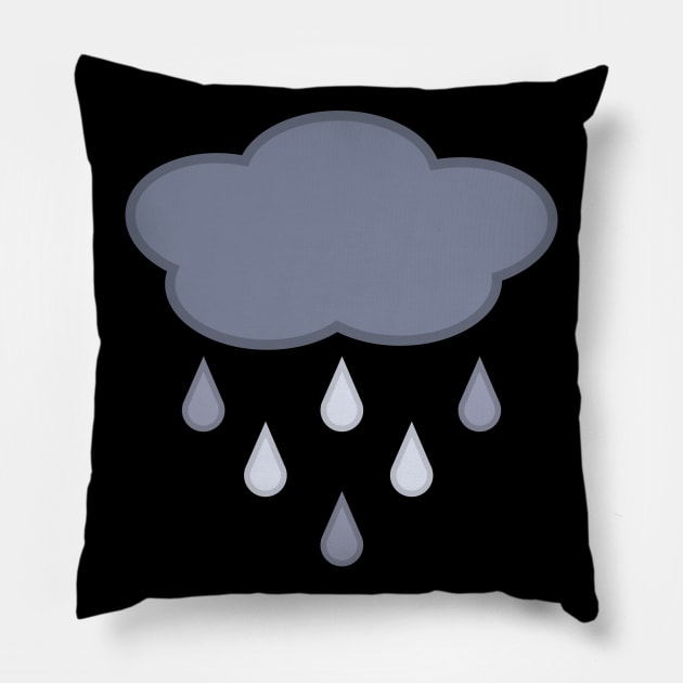 Stormy Day Rain Cloud in Black Pillow by Kelly Gigi