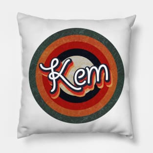 Retro Color Typography Faded Style Kem Pillow