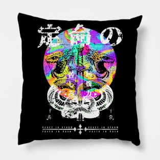 Oriental Snake Artwork | Mortal Snake | Japanese Snake Pillow