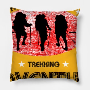 Trekking and Hiking Fun Adventure world Pillow