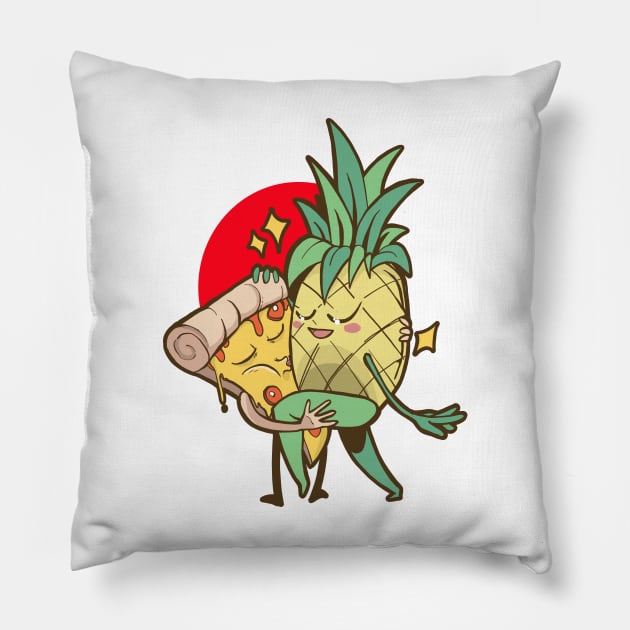 Funny Pineapple Pizza Forbidden Love Hawaiian Pillow by Ramadangonim