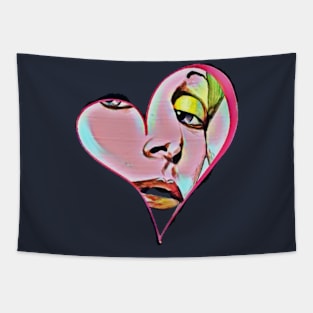 Heart shaped glamour model face Tapestry