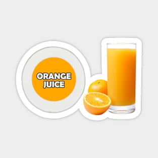 Orange Juice with Orange Saucer Magnet