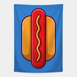 Hotdog Cartoon Vector Icon Illustration (21) Tapestry