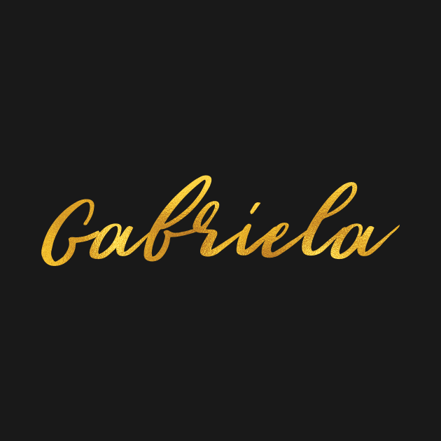 Gabriela Name Hand Lettering in Faux Gold Letters by Pixel On Fire