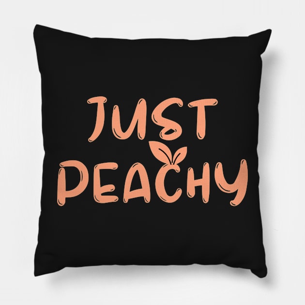 Just Peachy Retro 70s Georgia Peaches Summer Fruit Pillow by Prossori