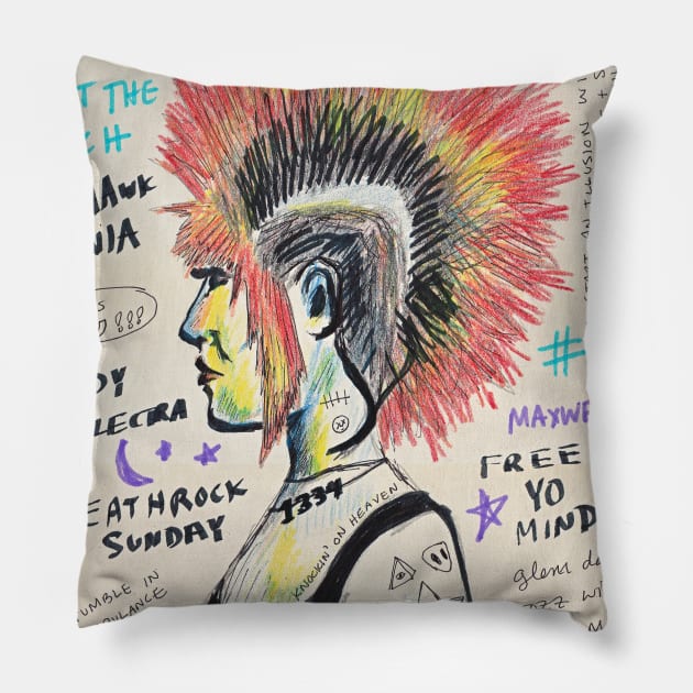 Mohawk-girl Pillow by LunaElizabeth