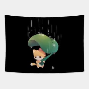 Sad Rain Kitty Tapestry