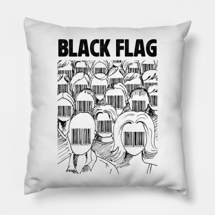 Barcode face Black Flag Pillow