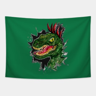 Green velociraptor Tapestry